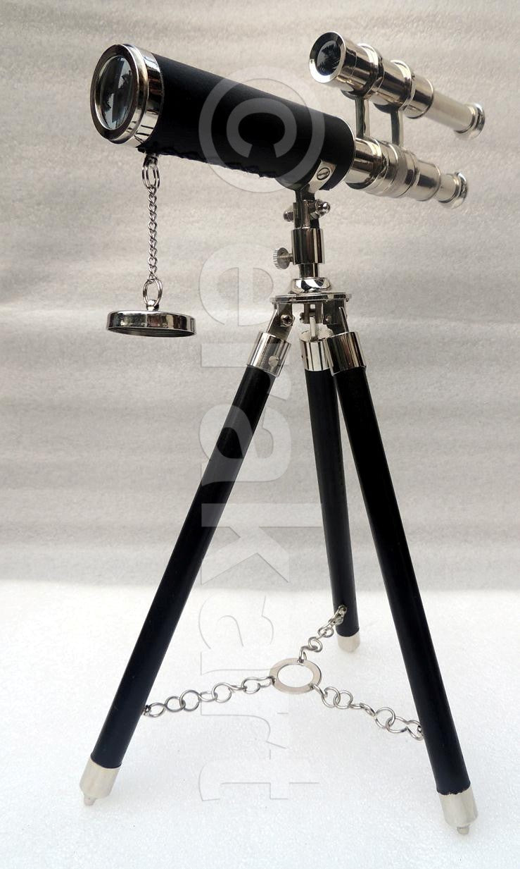 Brass Telescope double barrel chrome - view 5