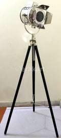 Floor Lamp Wood Tripod Spot