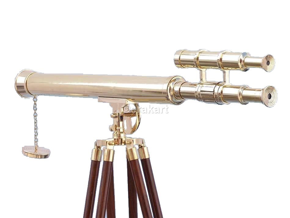 Floor Standing Brass/Wood Harbor Master Telescope - view 5