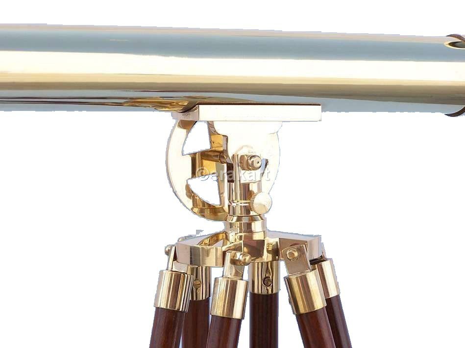 Floor Standing Brass/Wood Harbor Master Telescope - view 4