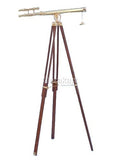 Floor Standing Brass/Wood Harbor Master Telescope