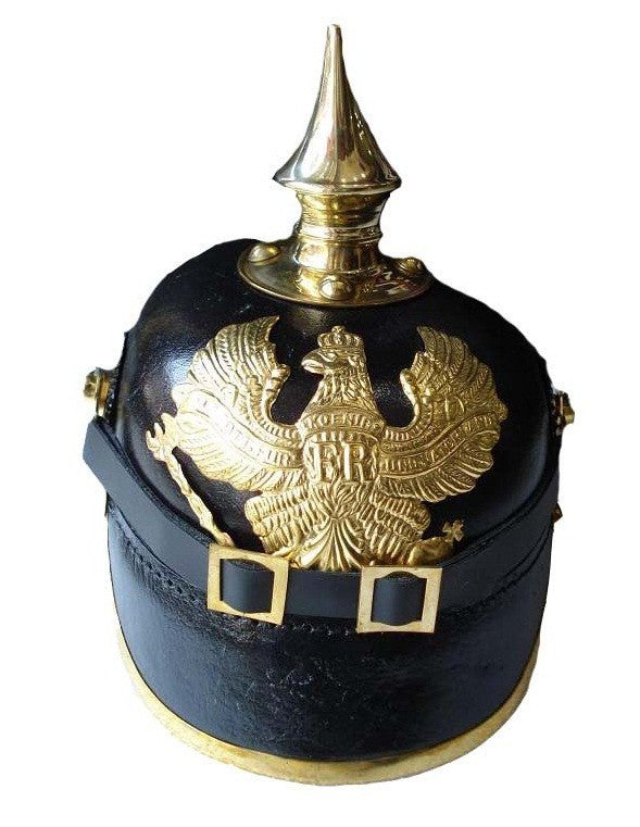 German Pickelhaube Prussia FR  Leather  Helmet 