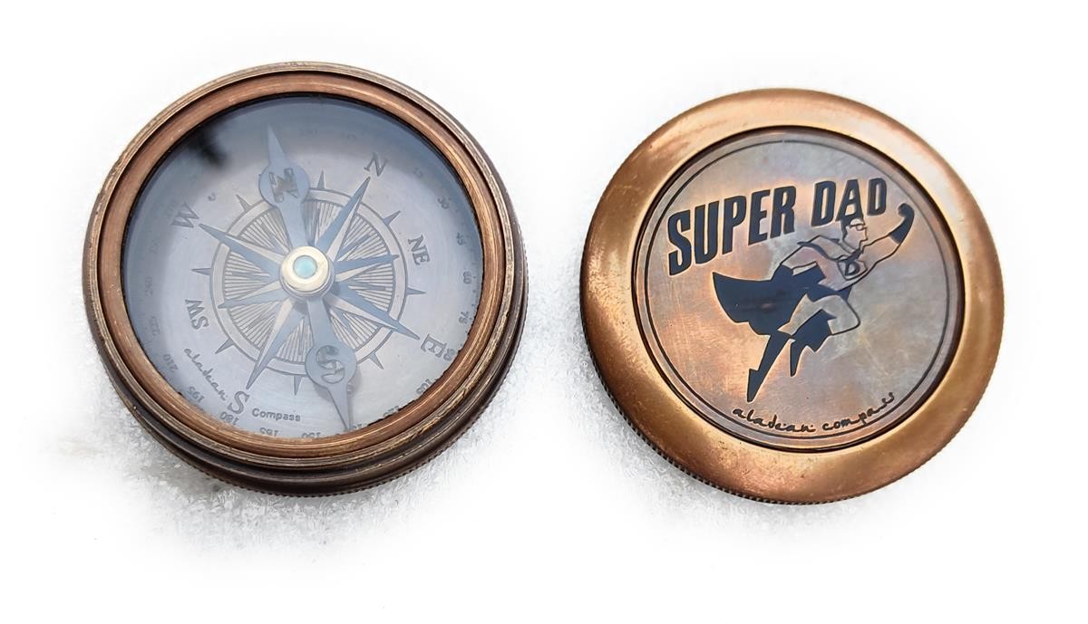 Gift for Dad - Brass Compass Birthday Present for Father - view 2