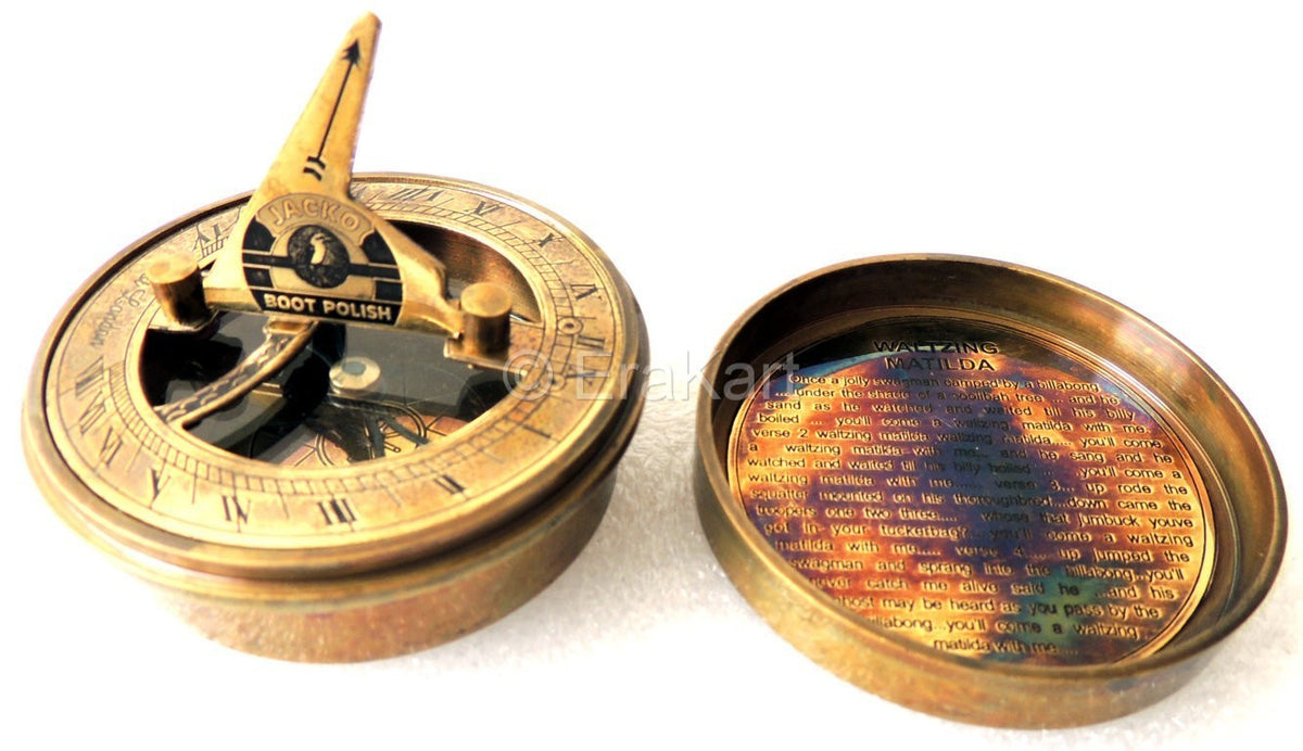 Jacko Boot Polish Brass Sundial Compass - view 3
