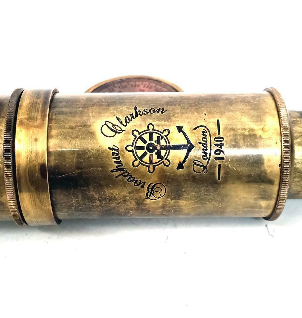Scout Regiment Brass Telescope 19" London 1940 Broadhurt Clarkson - view 5