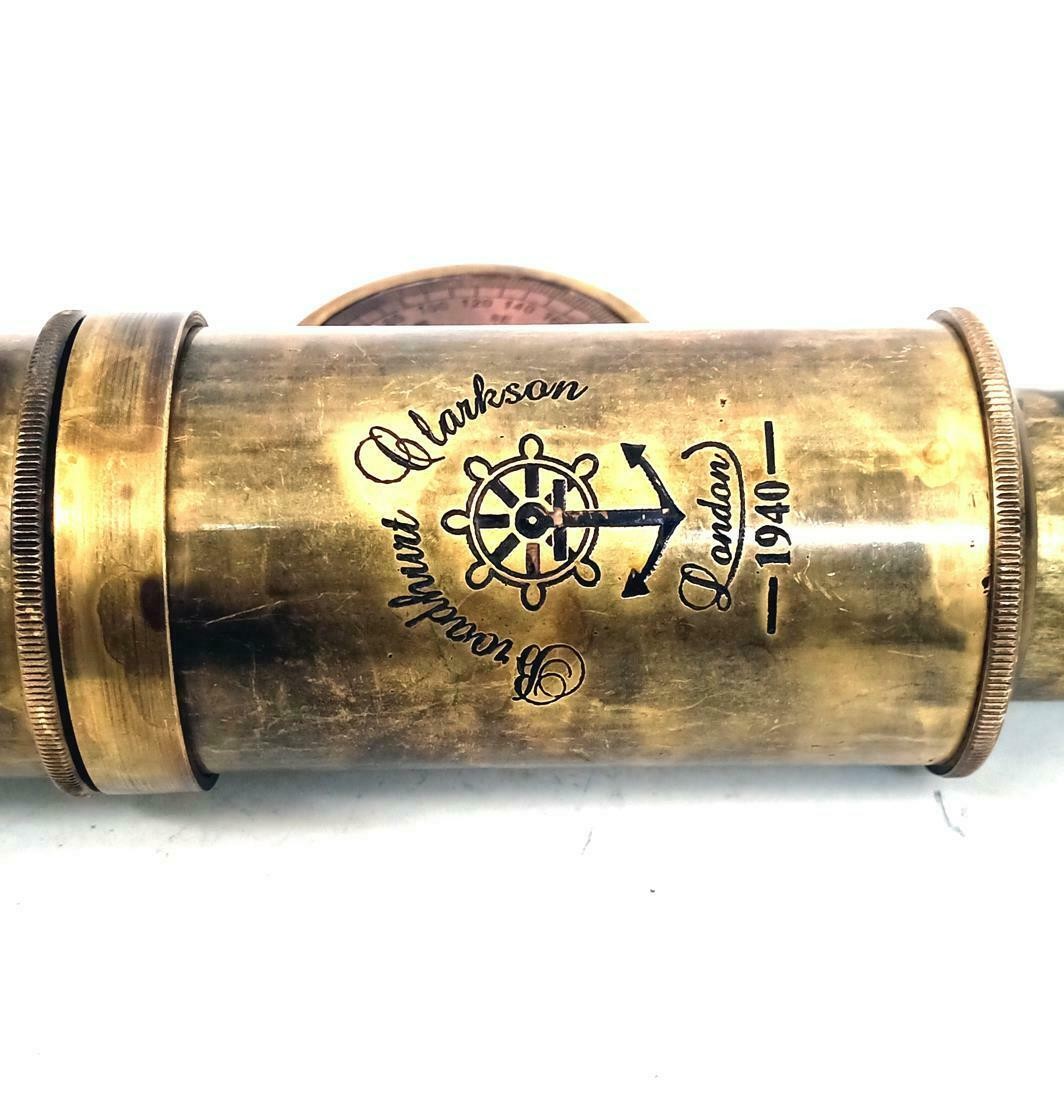 Scout Regiment Brass Telescope 19" London 1940 Broadhurt Clarkson - view 5