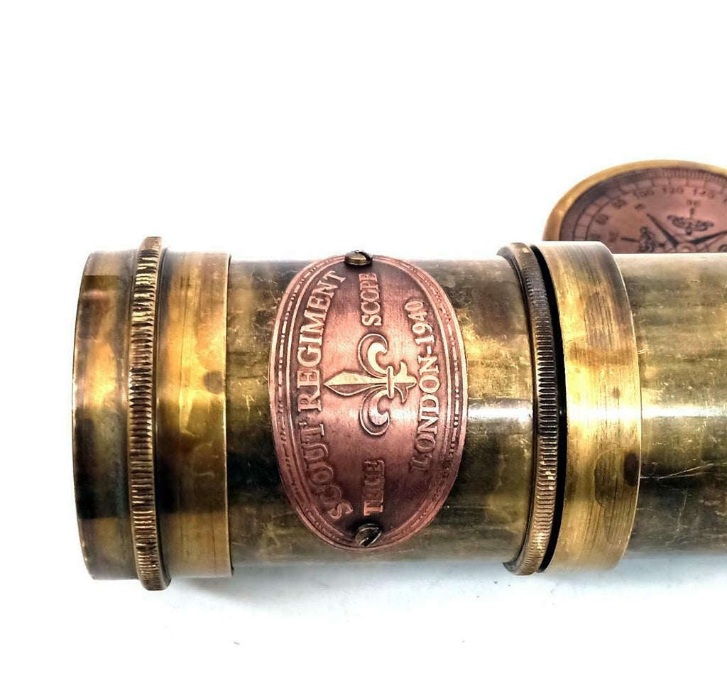 Scout Regiment Brass Telescope 19" London 1940 Broadhurt Clarkson - view 6