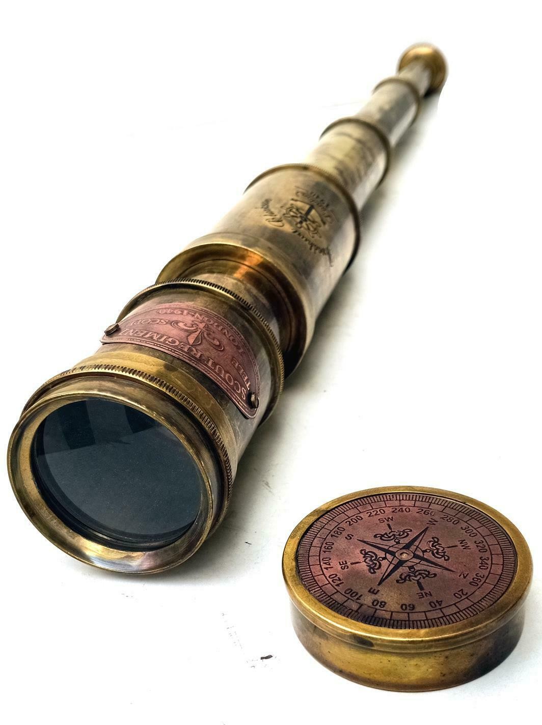Scout Regiment Brass Telescope 19" London 1940 Broadhurt Clarkson - view 7