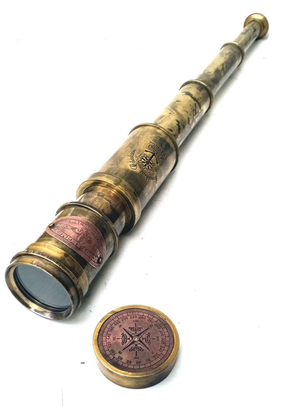 Scout Regiment Brass Telescope 19" London 1940 Broadhurt Clarkson - view 2