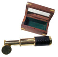 SOLID BRASS TELESCOPE - Wooden Box - PIRATE SPYGLASS
