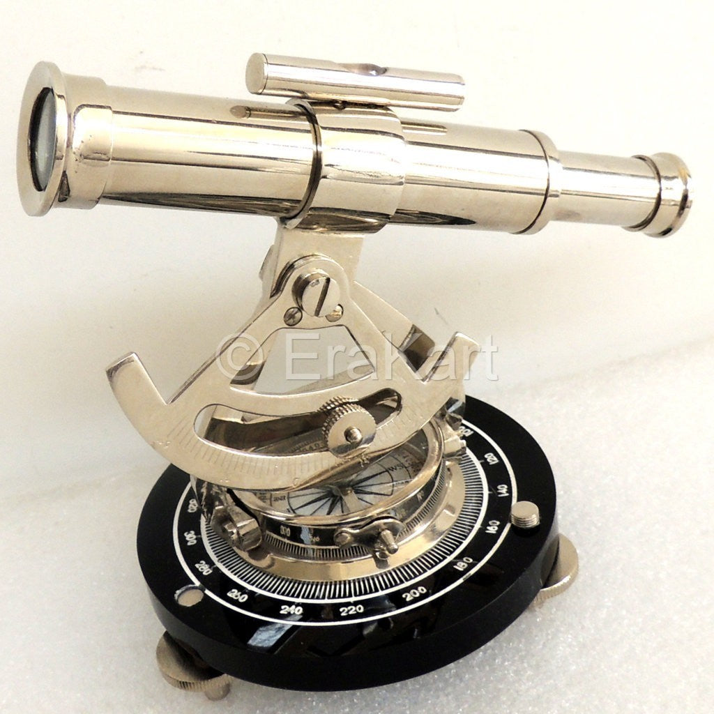Survey Tool Transit Brass Alidade - Telescope Base Compass - view 3