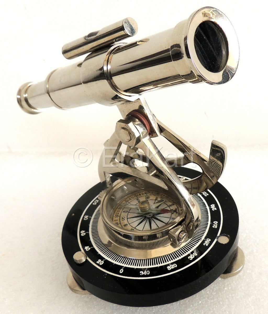 Survey Tool Transit Brass Alidade - Telescope Base Compass - view 4