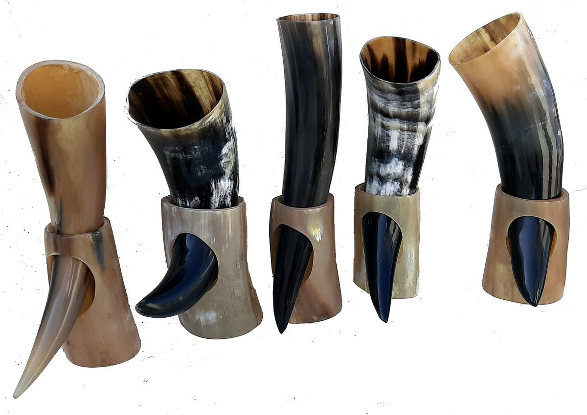 Viking Drinking Horn Set of 5 with Stand - view 4