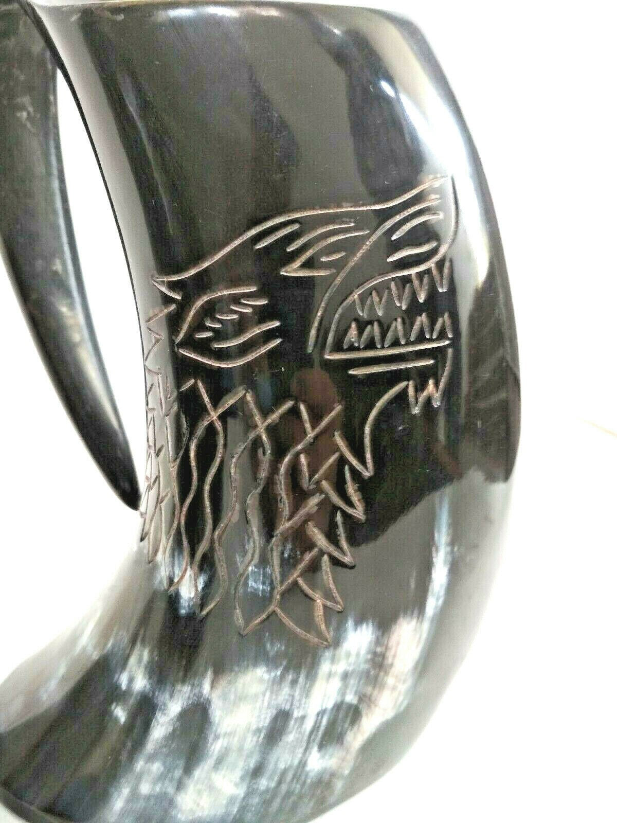 Viking Drinking Horn Tankard Mugs Wolf Marked LOTR THOR - view 6