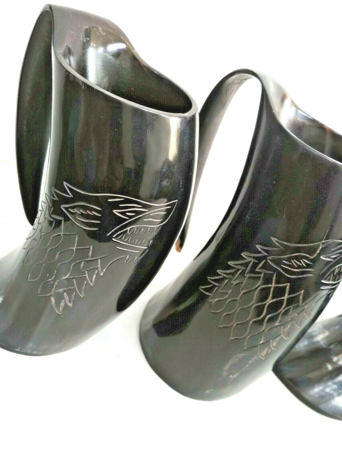 Viking Drinking Horn Tankard Mugs Wolf Marked LOTR THOR - view 3