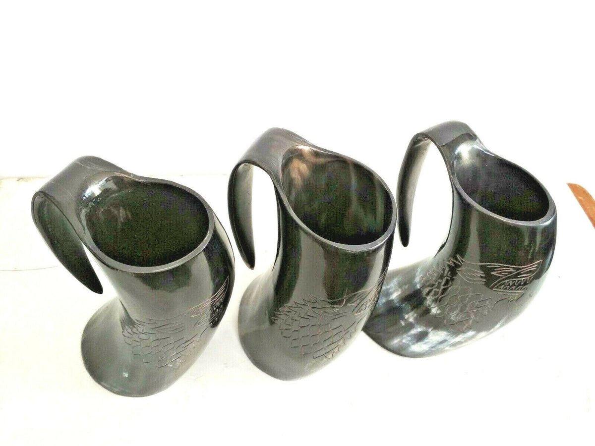 Viking Drinking Horn Tankard Mugs Wolf Marked LOTR THOR - view 5